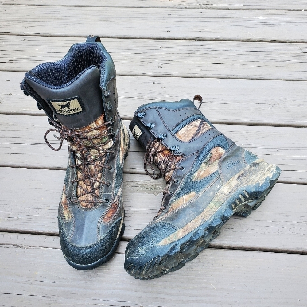 Irish Setter Red Wing Ridge Topper 9” Boots Waterproof Mossy Oak Brown‎ Men's 12